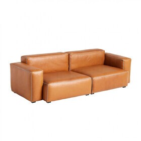 HAY - Mags Soft 2,5-zits bank leer met lage armleuningen 238x103,5x67cm