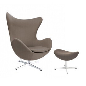 Fritz Hansen - Actie-set Egg™/Het Ei stoel + voetenbank stof
