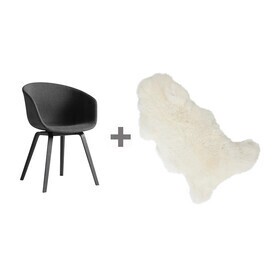 HAY - Actie-set About a Chair 23 armleunstoel gestoffeerd + vacht