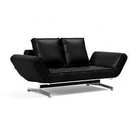 Innovation Living - Ghia slaapbank stof met leer benen verchroomd staal
