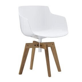 Flow Slim Armlehnstuhl Füße in Eiche