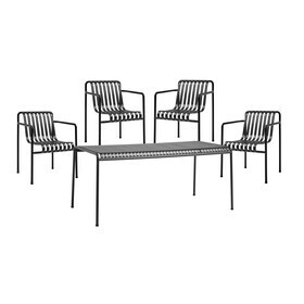 HAY - Palissade tuinset tafel + 4 dining tuinarmleunstoelen