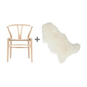 Carl Hansen - Actie-set CH24 Wishbone Chair met vacht