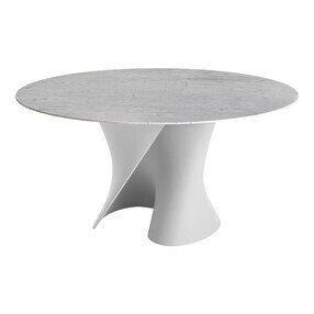 S Table Esstisch Gestell weiß Ø156cm Marmor