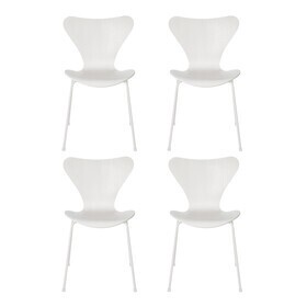 Fritz Hansen - Serie 7™ stoel geverfd essenhout monochroom set van 4